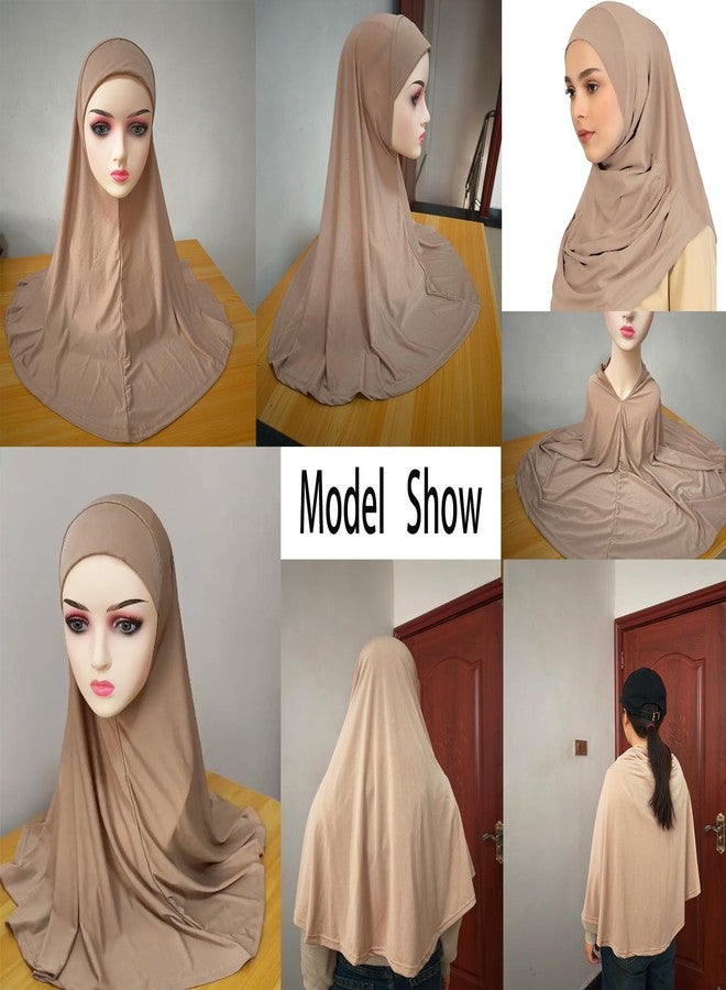 HURESON Ready To Wear Hijab For Women Instant Turban Stretch Soft Muslim Scarf For Prayer Long Hijabs Islamic Jersey Abaya (Black) - Image 5